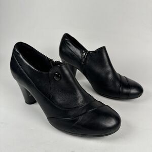 Clark’s Bendables 83050 Black Lea Absess Angel Women’s Heeled Shoes Size 6.5 Zip